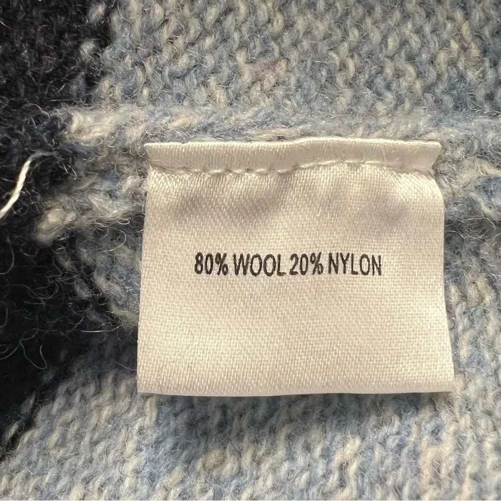 Poeta Moda Mens Striped Wool Blend Sweater Sz L 1/4 Zip Grandpa Preppy Old Money